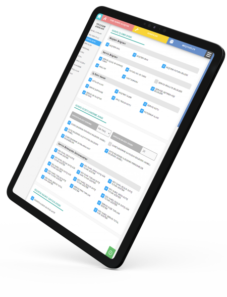 Oto servis takip programı Özelleştirme