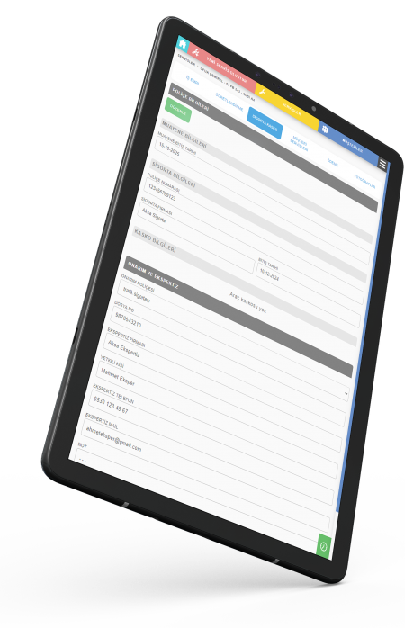 Oto servis takip programı Sigorta Kasko