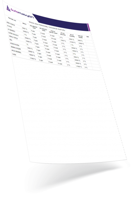 Oto servis takip programı Aylık Mutabakat Raporu