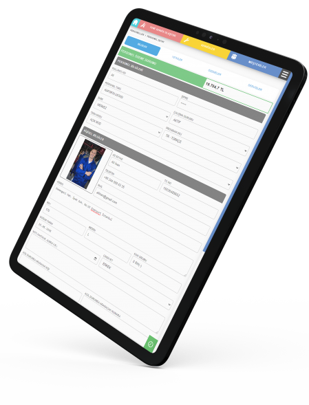 Oto servis takip programı Personel Bilgileri