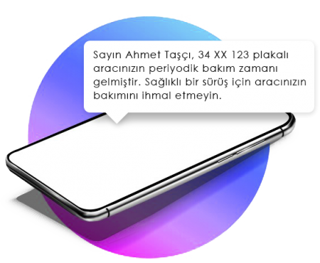 Oto servis takip programı Hatırlatma SMS’i