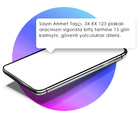 Oto servis takip programı Sigorta Hatırlatma SMS'i